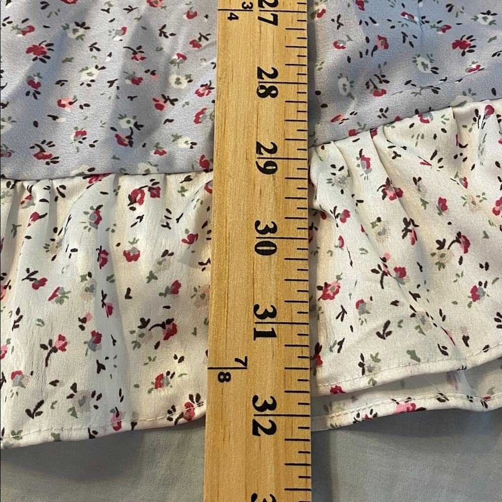NWT Storia Tiered Mini Dress Ditsy Floral Tie Straps Cottagecore Size Medium - Picture 8 of 9
